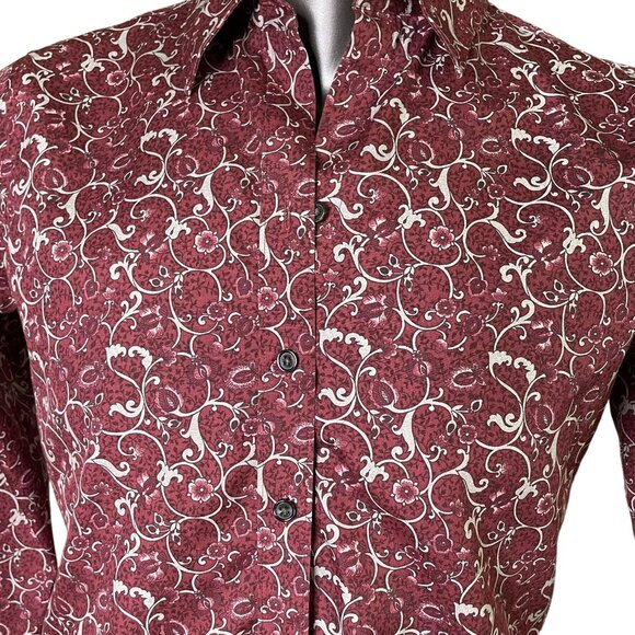 Mens Eddie Bauer Button Down Dress Shirt Floral Top Size L Wrinkle Resistant u - Picture 5 of 11